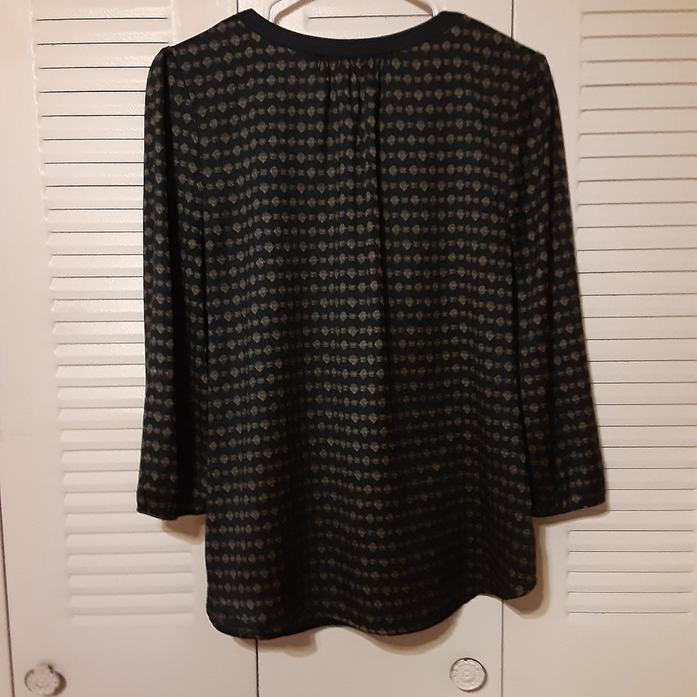 Ann Taylor Navy Patterned Top - image 4